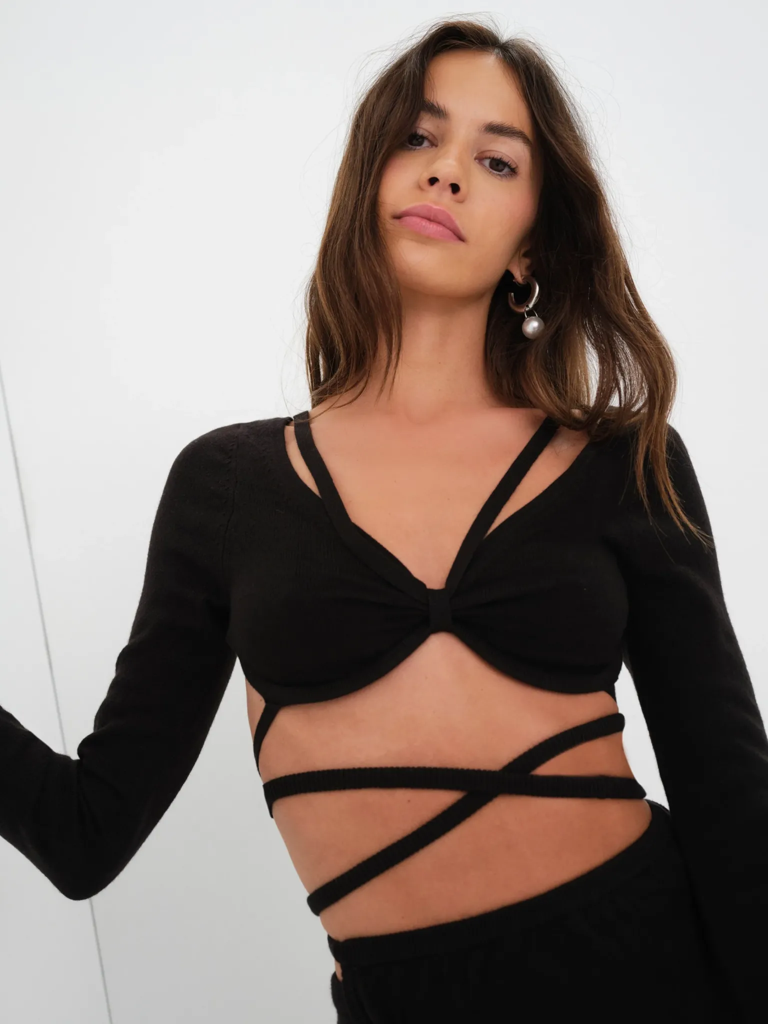 edith_crop_sweater_1.webp Best For Love & Lemons Edith Crop Sweater Black