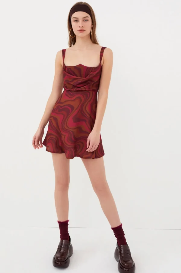 Best Sale For Love & Lemons Eleanor Mini Dress Red