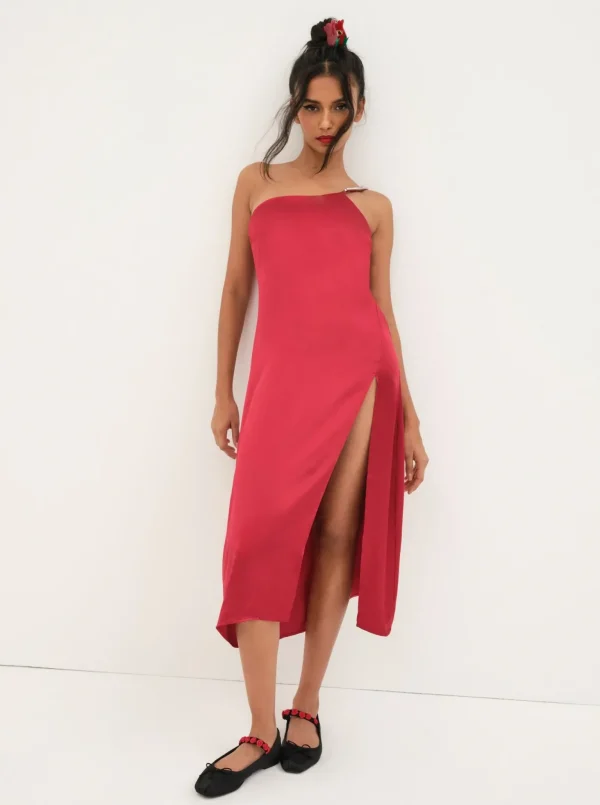 Best Sale For Love & Lemons Elora Midi Dress Red