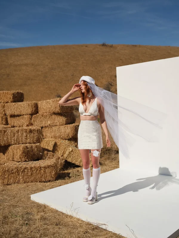 Discount For Love & Lemons Emery Mini Skirt White