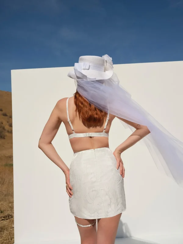 Discount For Love & Lemons Emery Mini Skirt White