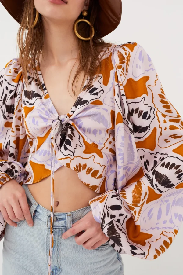 Best Sale For Love & Lemons Esmeralda Crop Top Orange