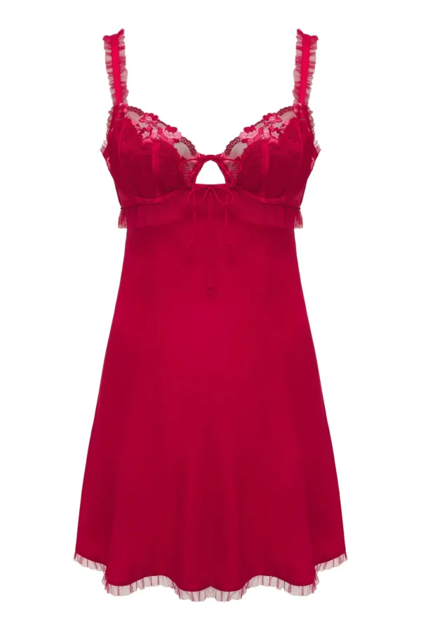 Online For Love & Lemons Evie Slip Dress Red