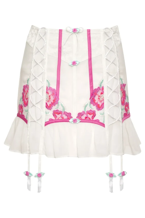 Fashion For Love & Lemons Festival Floral Slip Skirt Pink