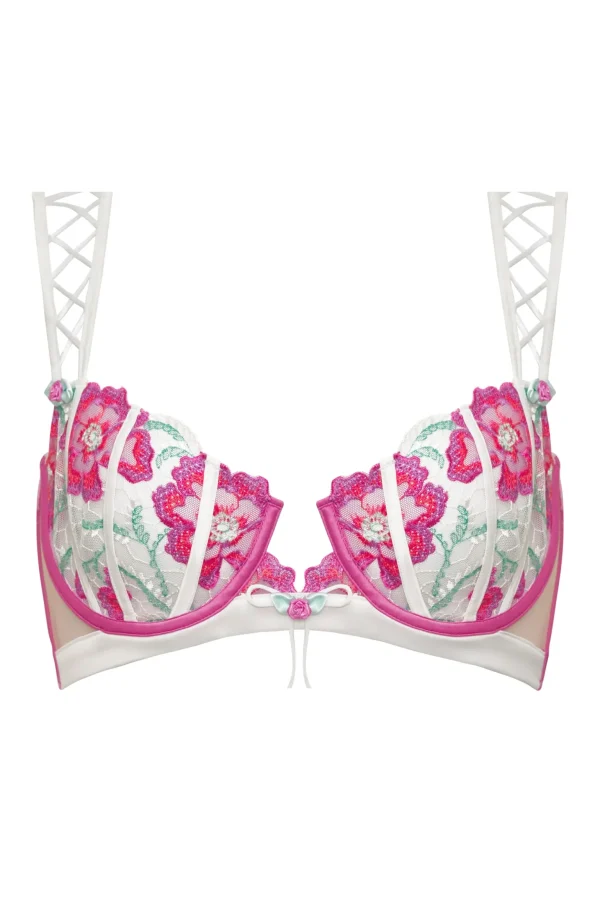 Fashion For Love & Lemons Festival Floral Underwire Bra Pink