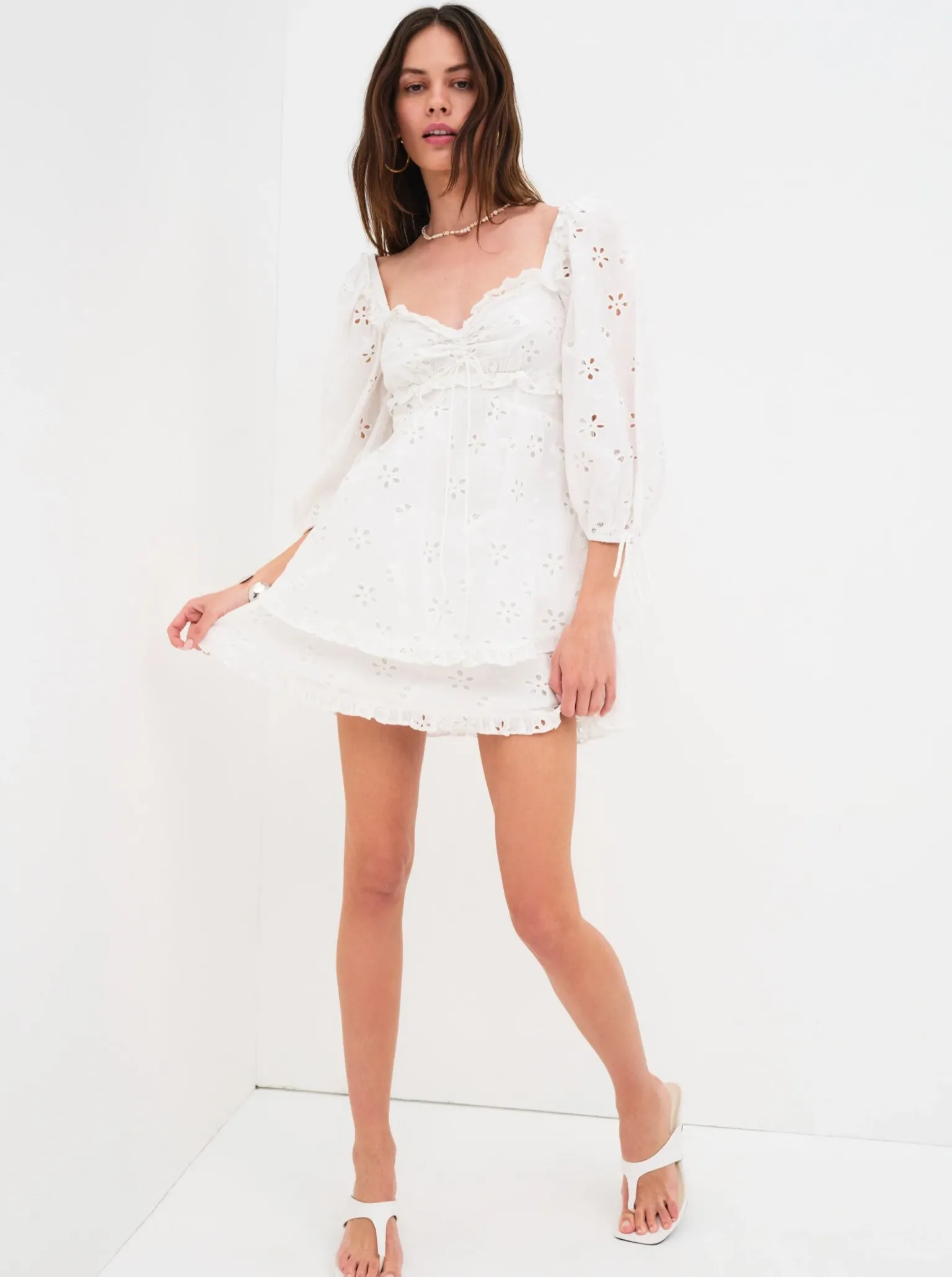 fletcher_mini_dress_2.webp Sale For Love & Lemons Fletcher Mini Dress White