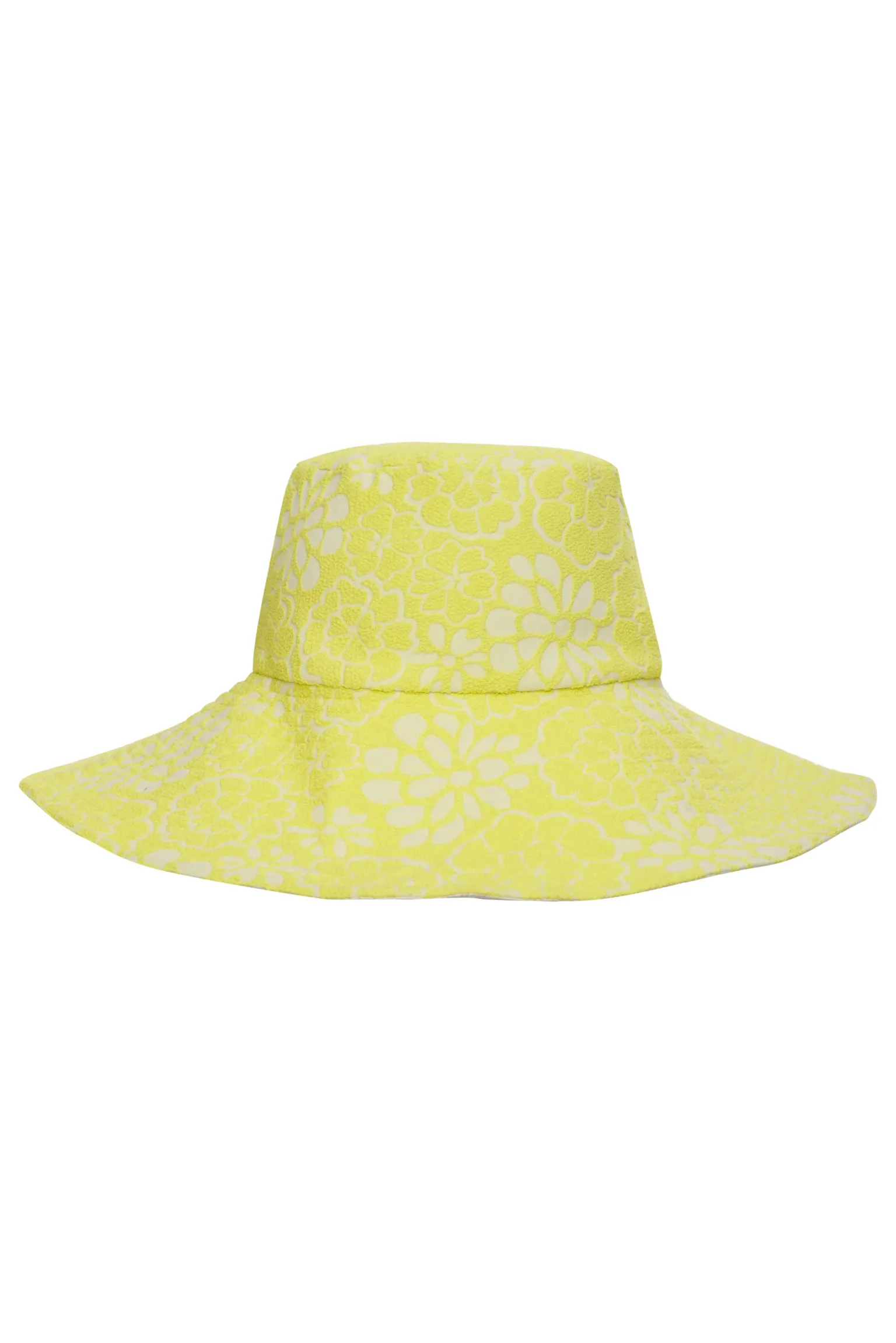 floral_terry_bucket_hat_0.webp Shop For Love & Lemons Floral Terry Bucket Hat Green