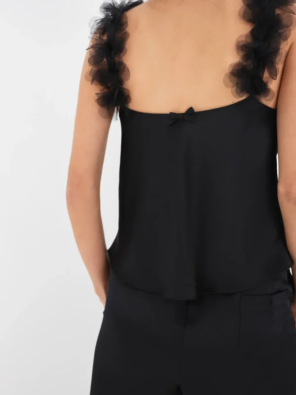 Fashion For Love & Lemons Floral Trim Pj Set Black