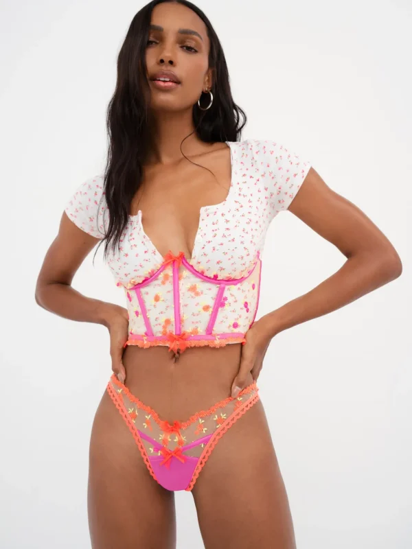 Store For Love & Lemons Flowerbuds Corset Pink