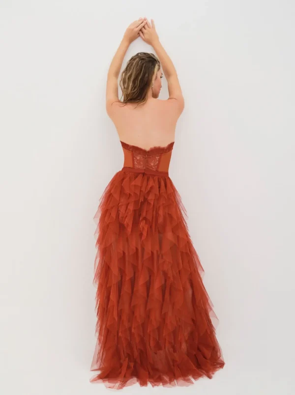 Online For Love & Lemons X Revolve Bustier Gown Orange