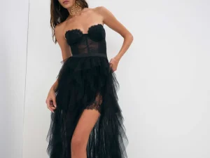 Online For Love & Lemons X Revolve Bustier Gown Black