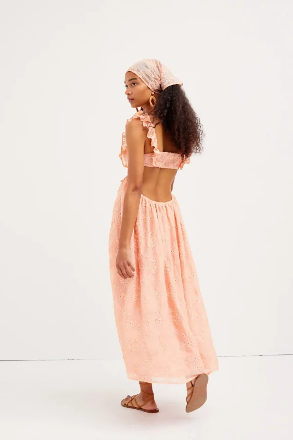 Cheap For Love & Lemons Frances Midi Dress Orange
