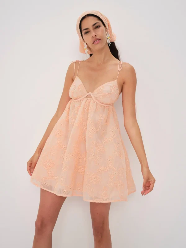 Shop For Love & Lemons Frances Mini Dress Orange