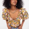 Best Sale For Love & Lemons Glenn Crop Top Yellow