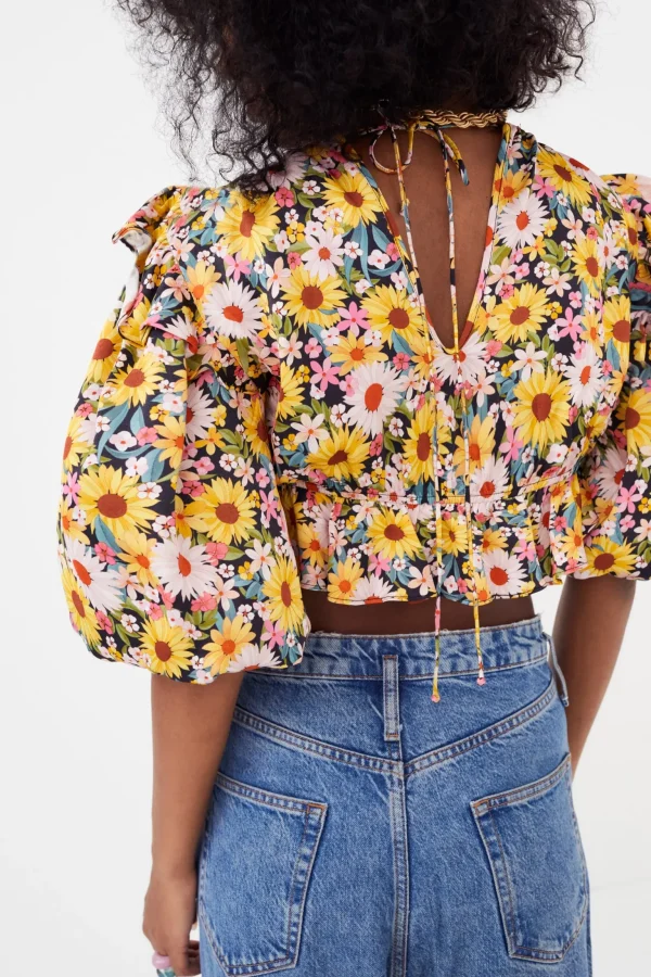Best Sale For Love & Lemons Glenn Crop Top Yellow
