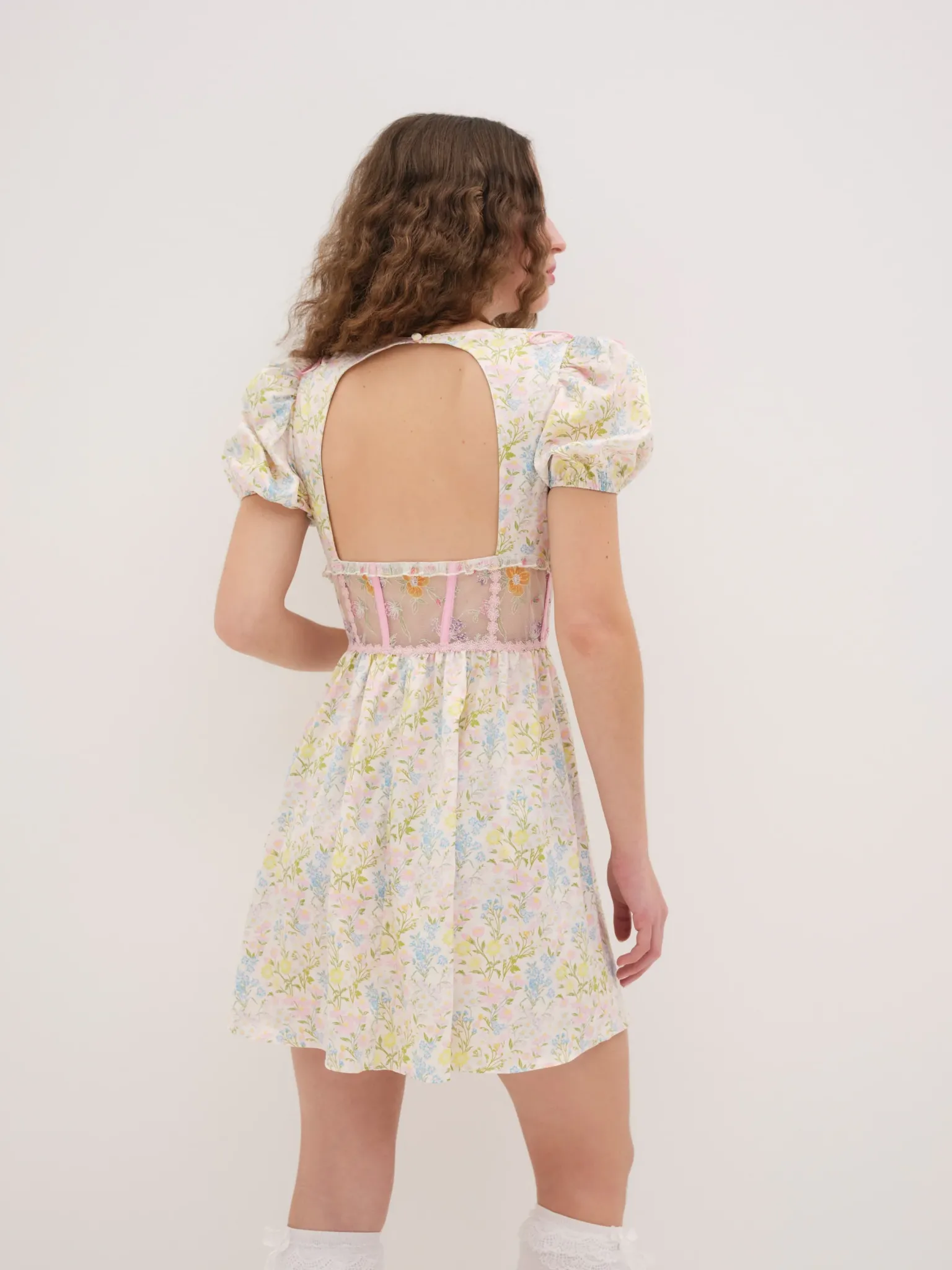 glitter_garden_cap_sleeve_3.webp Flash Sale For Love & Lemons Glitter Garden Cap Sleeve Dress Multi