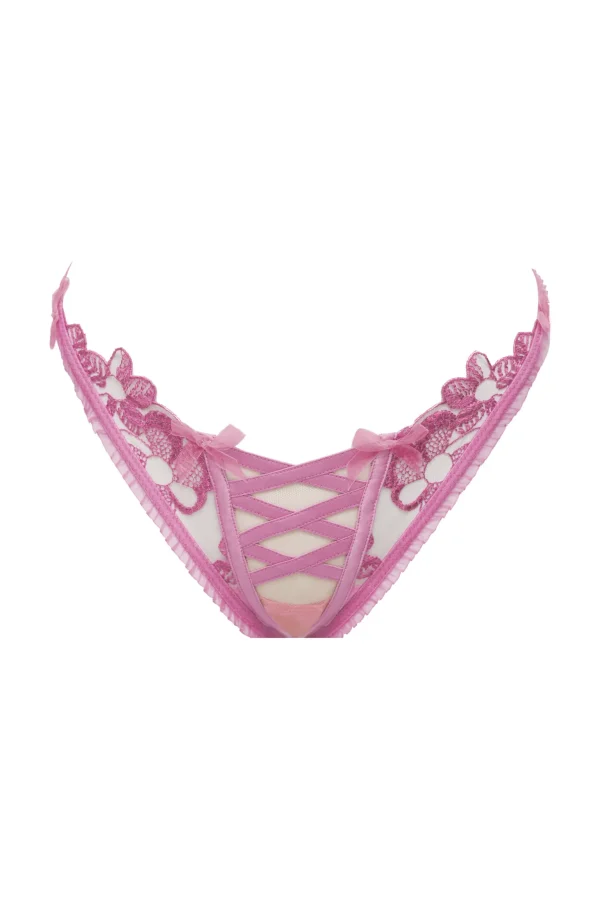 Best For Love & Lemons Grace Thong Panty Pink