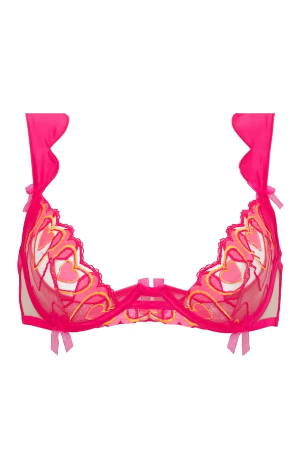 Fashion For Love & Lemons Graphic Hearts Bra Pink