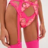 New For Love & Lemons Graphic Hearts Garter Pink