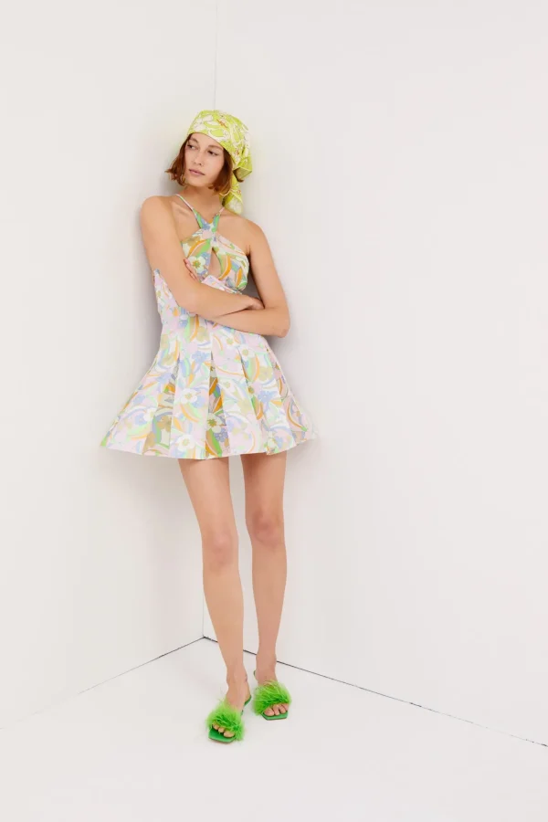 Cheap For Love & Lemons Guinevere Mini Dress Green