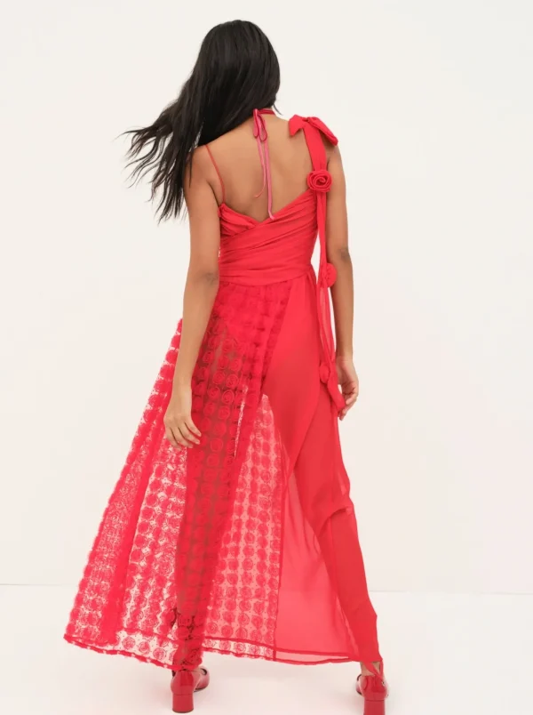 Flash Sale For Love & Lemons Hannah Maxi Dress Red