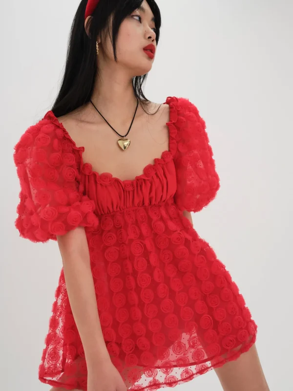 Best Sale For Love & Lemons Hannah Mini Dress Red