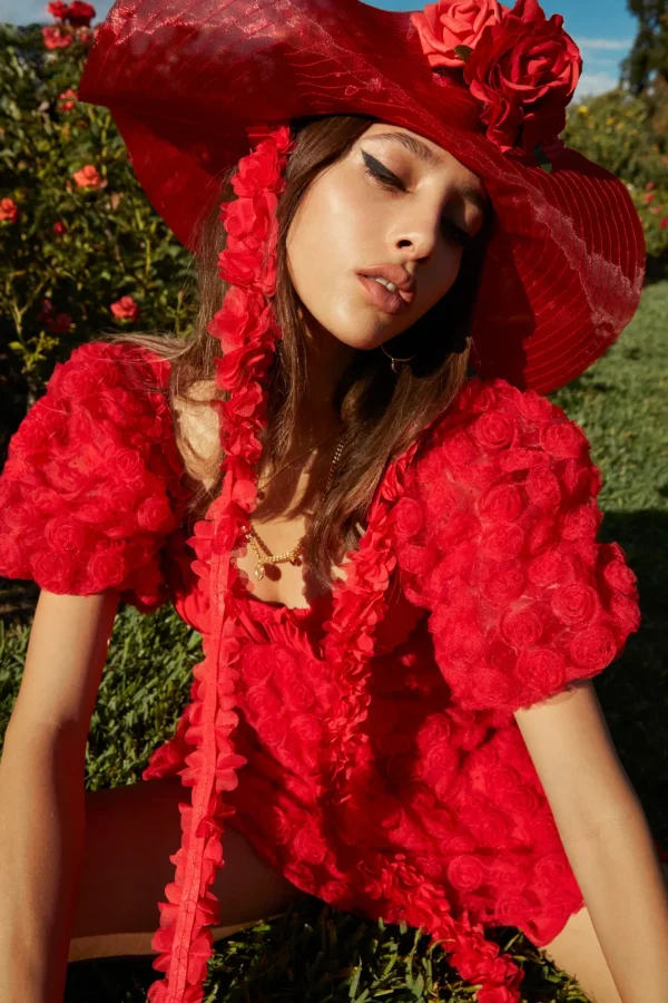 Best Sale For Love & Lemons Hannah Mini Dress Red