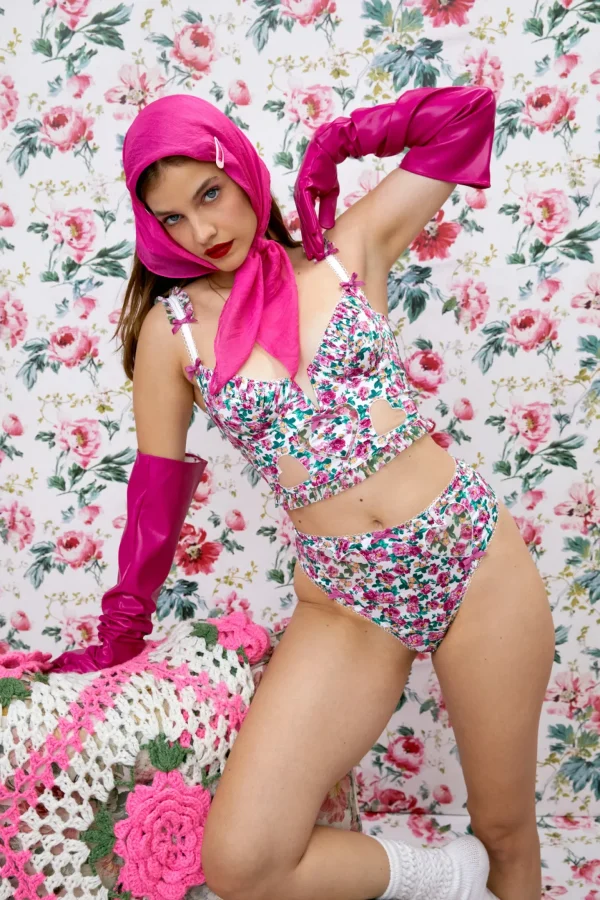 Cheap For Love & Lemons Heart Bloom High-Waist Panty Pink