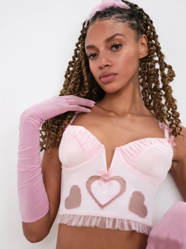 Best For Love & Lemons Heart Bustier Pink