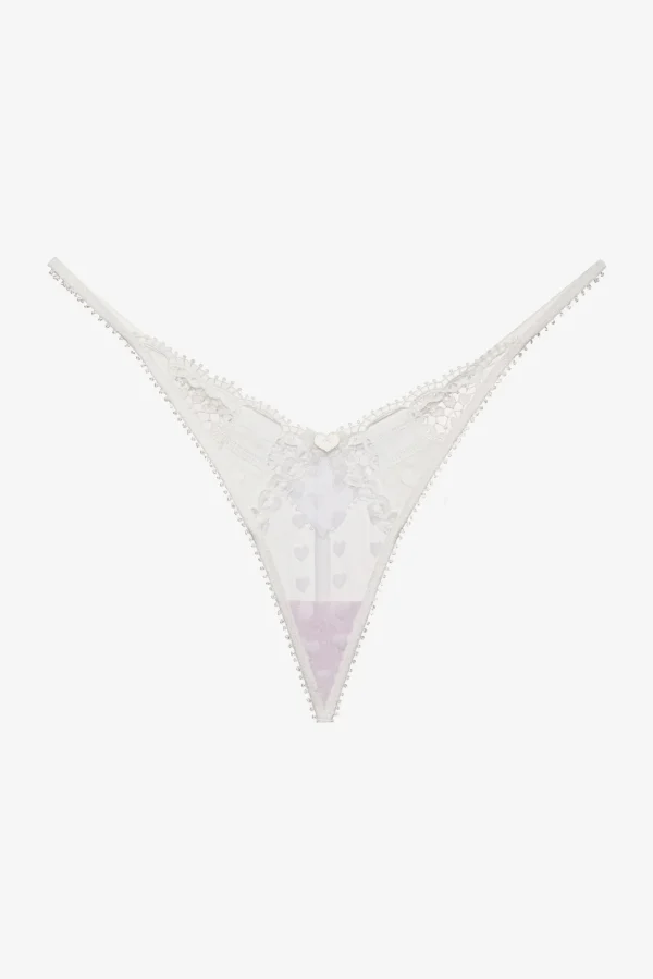 Flash Sale For Love & Lemons Heart Window Thong Panty White