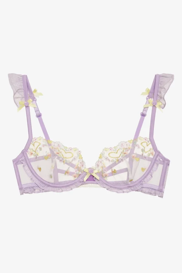 Shop For Love & Lemons Heart Wreath Underwire Bra Yellow