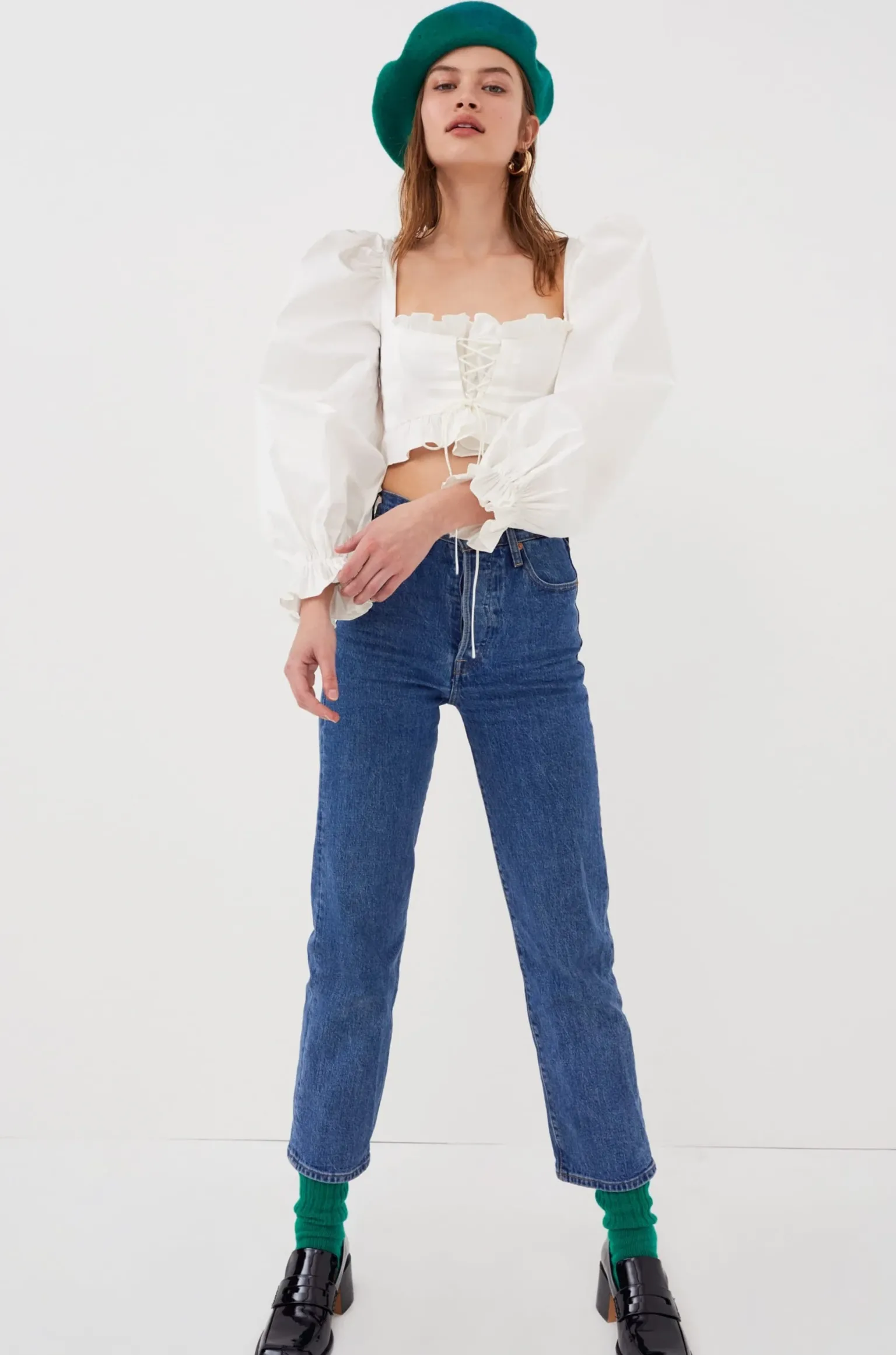 heather_crop_top_1.webp Shop For Love & Lemons Heather Crop Top White