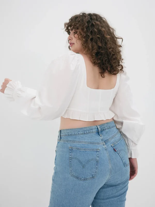 Shop For Love & Lemons Heather Crop Top White