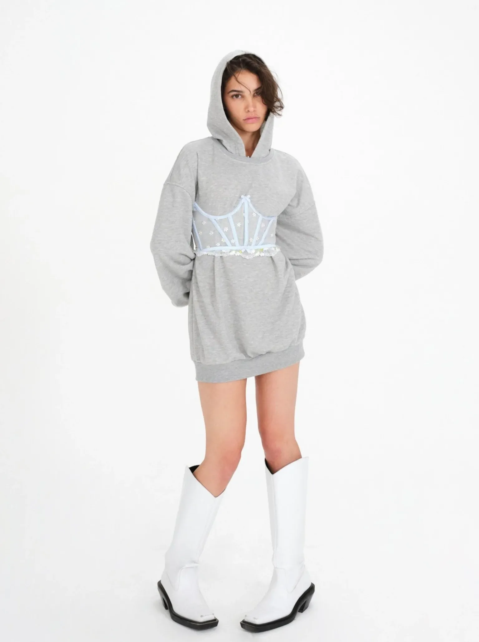 hooded_sweatshirt_2.webp Shop For Love & Lemons Hooded Sweatshirt Grey