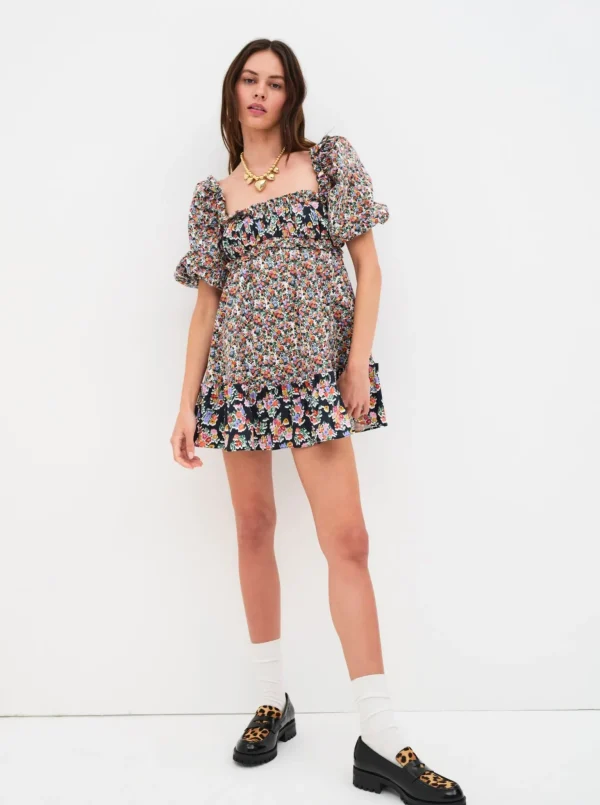 Online For Love & Lemons Hudson Mini Dress Black