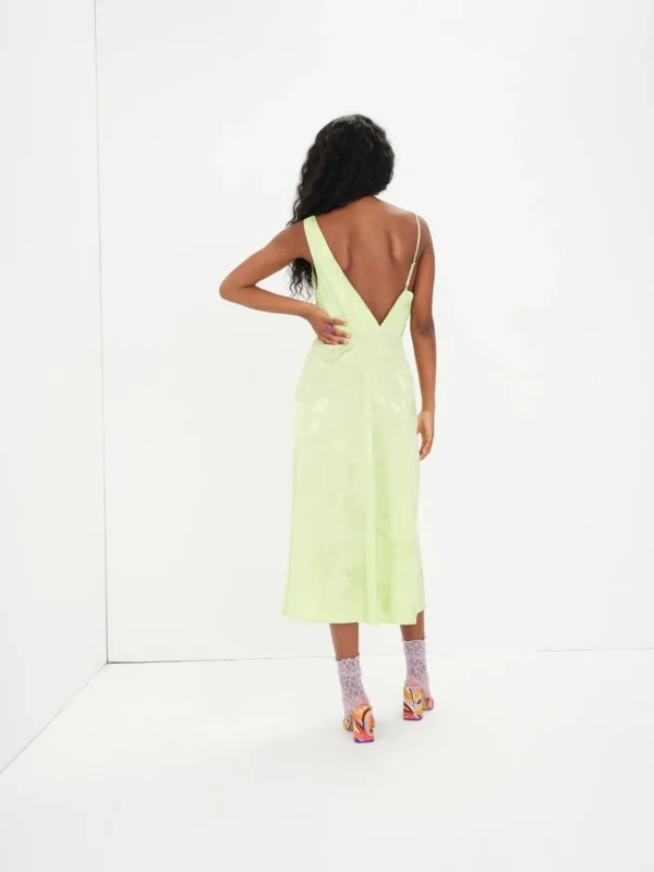 New For Love & Lemons Ilana Midi Dress Green