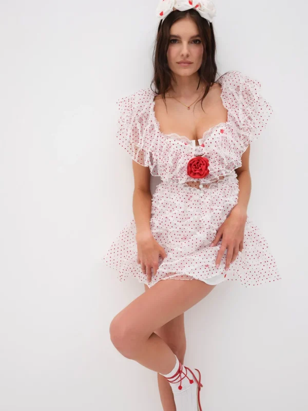 Outlet For Love & Lemons Ilaria Mini Dress White