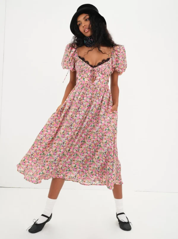 Best For Love & Lemons Isadora Midi Dress Multi