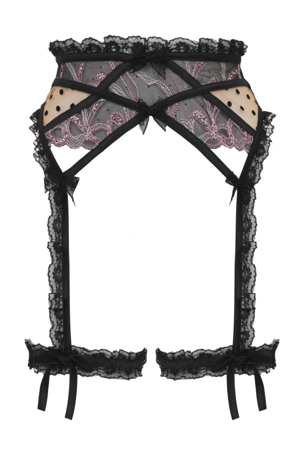 Outlet For Love & Lemons Isla Garter Belt Black