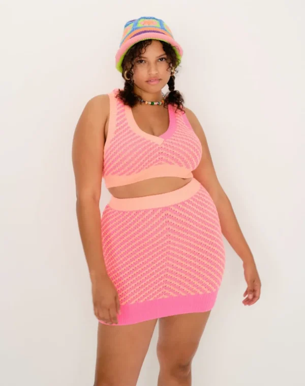 Cheap For Love & Lemons Jacinda Crop Top Pink