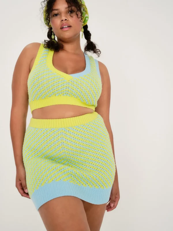 Online For Love & Lemons Jacinda Crop Top Green