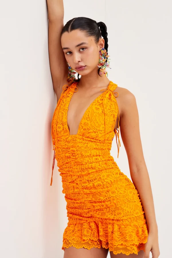 Store For Love & Lemons Jamie Mini Dress Orange