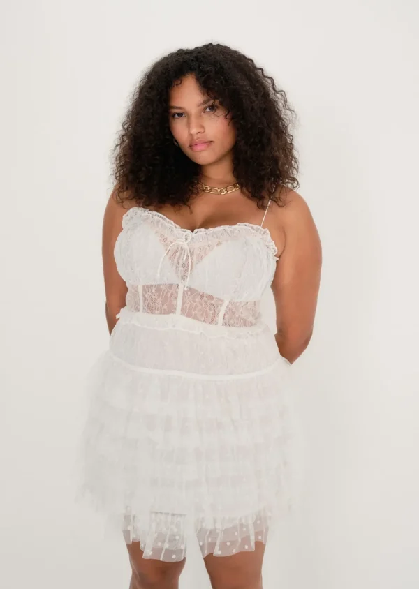 Best Sale For Love & Lemons Jules Mini Dress White