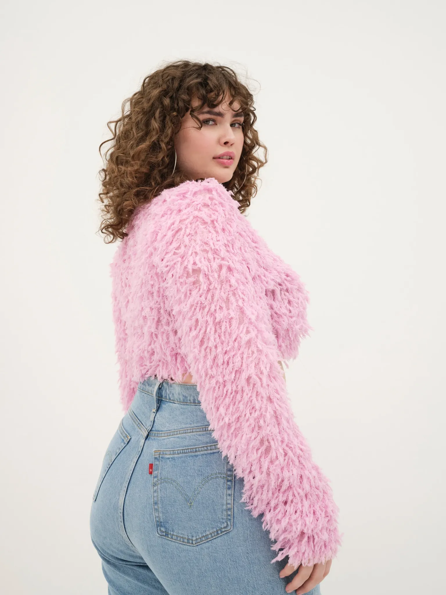 june_cropped_sweater_5.webp Clearance For Love & Lemons June Cropped Sweater Pink