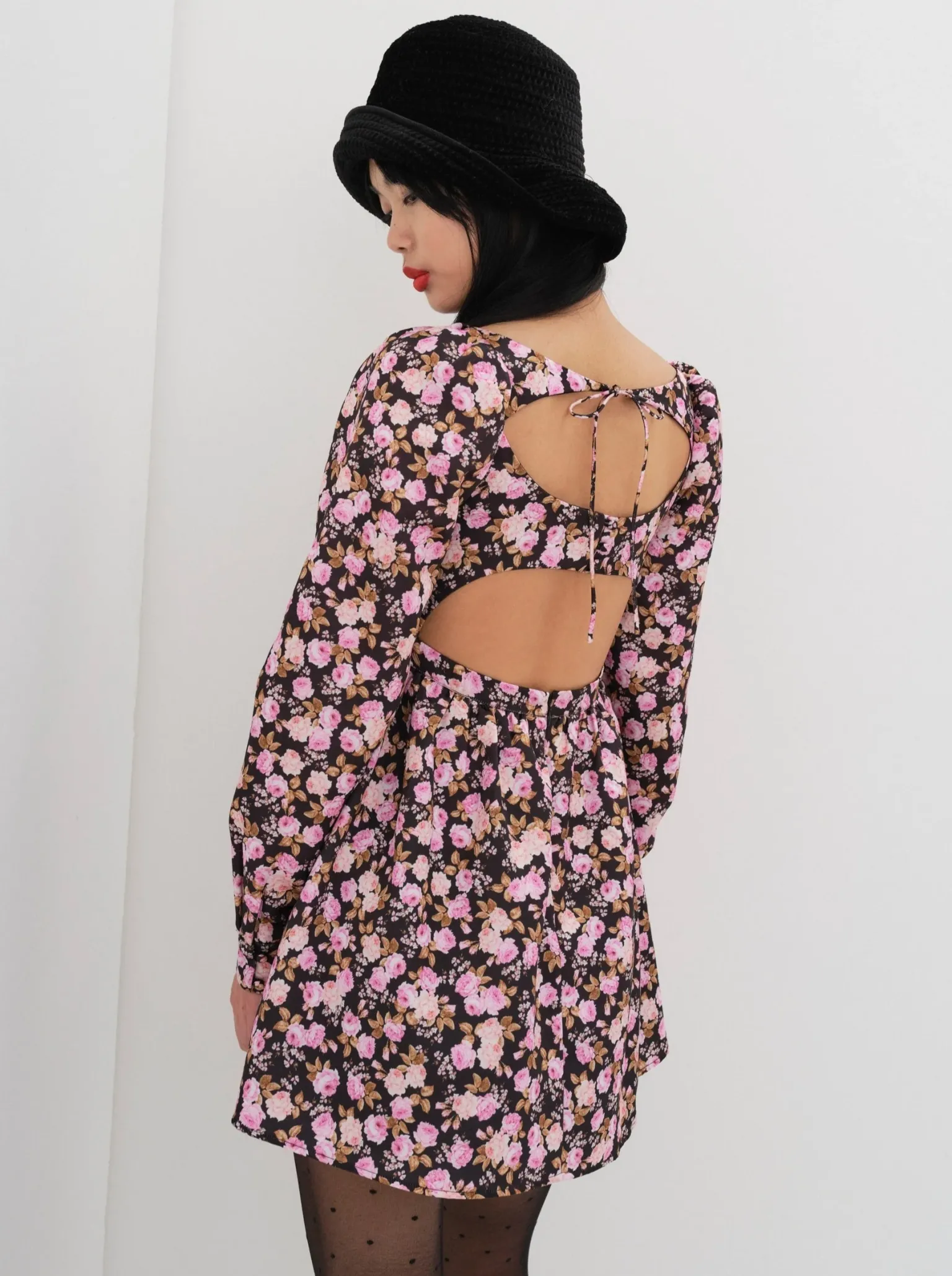 kate_long_sleeve_mini_dre_5.webp New For Love & Lemons Kate Long Sleeve Mini Dress Black