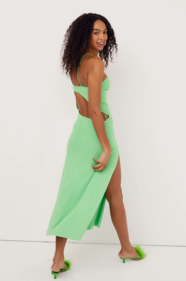 Flash Sale For Love & Lemons Keisha Midi Dress Green
