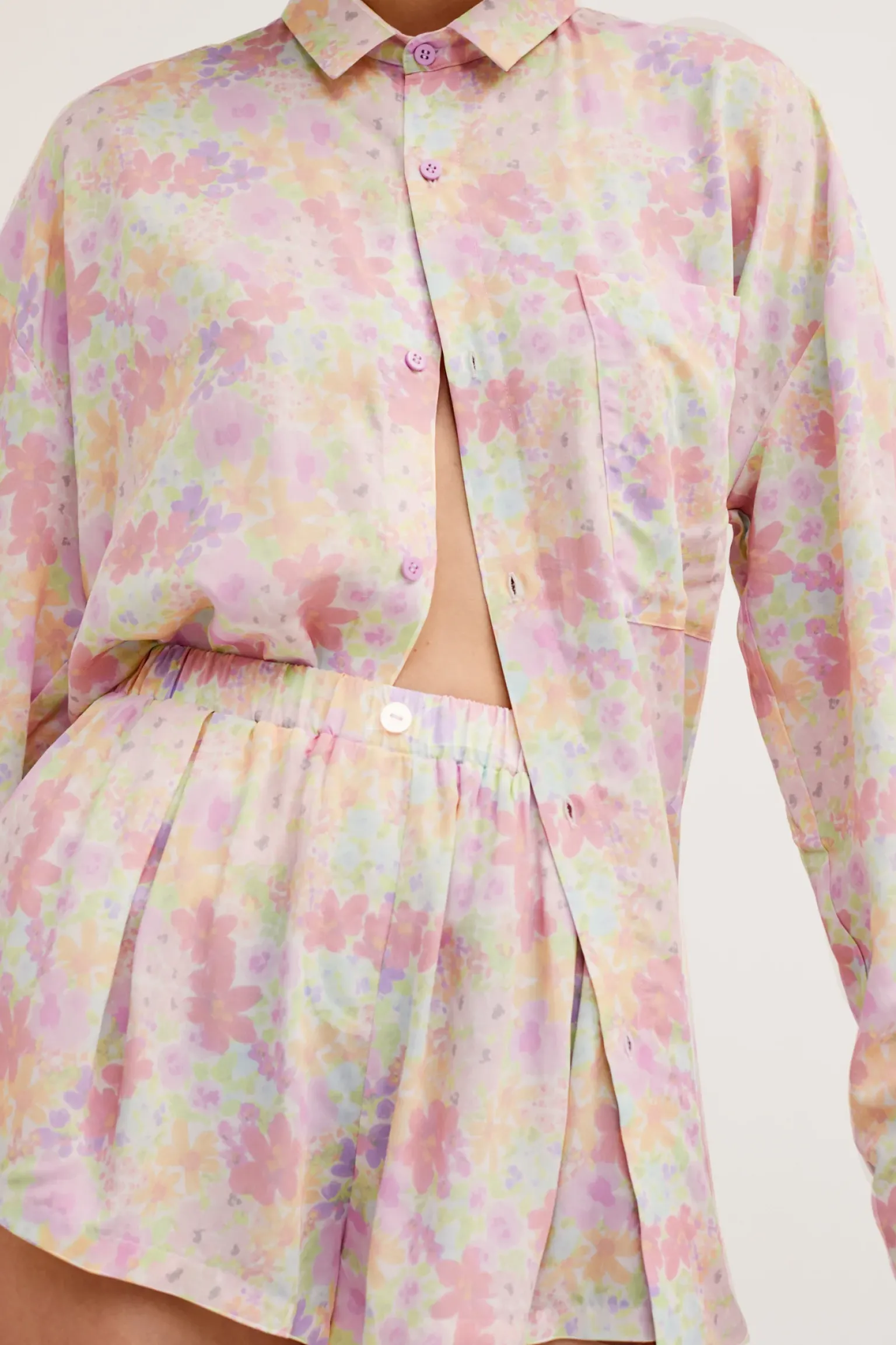 kennedy_button_up_top_1.webp Cheap For Love & Lemons Kennedy Button Up Top Pink