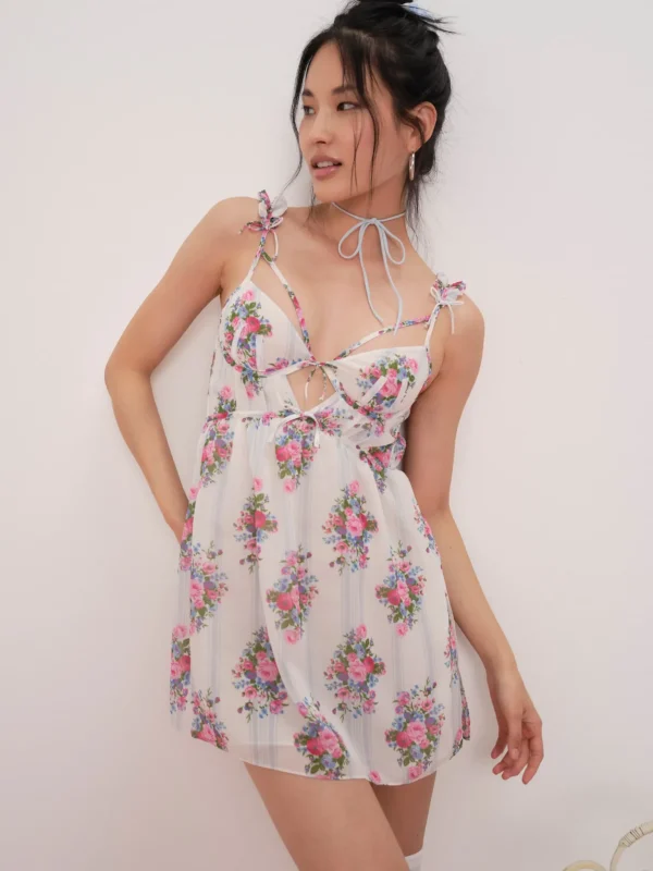 Clearance For Love & Lemons Lailah Slip Dress Ivory