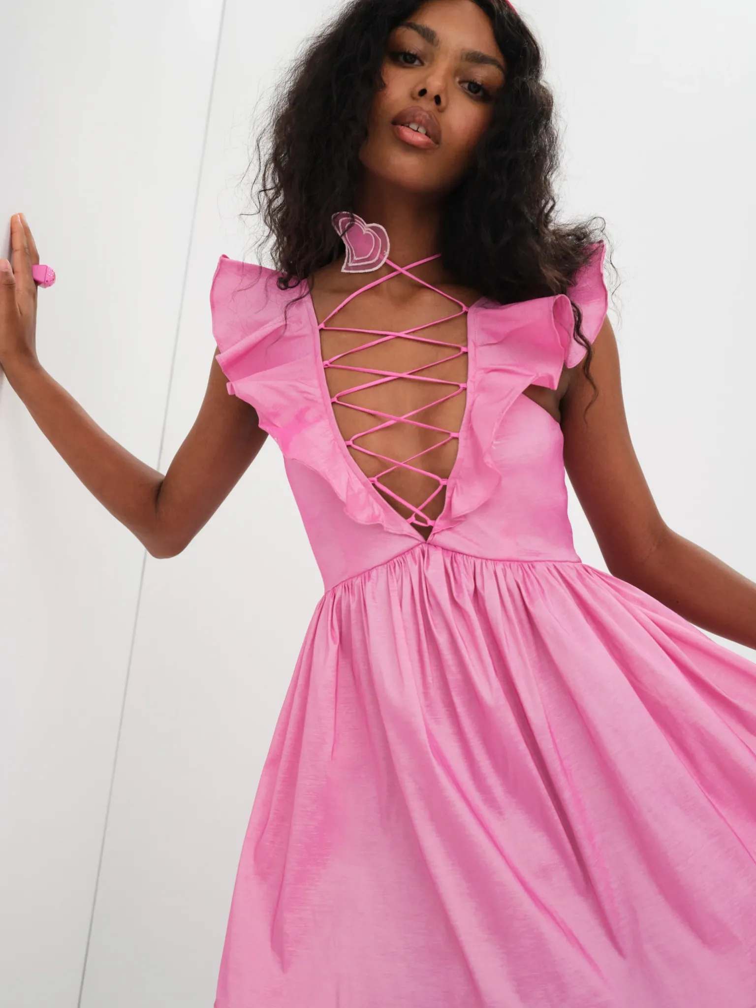 lala_mini_dress_2.webp Shop For Love & Lemons Lala Mini Dress Pink