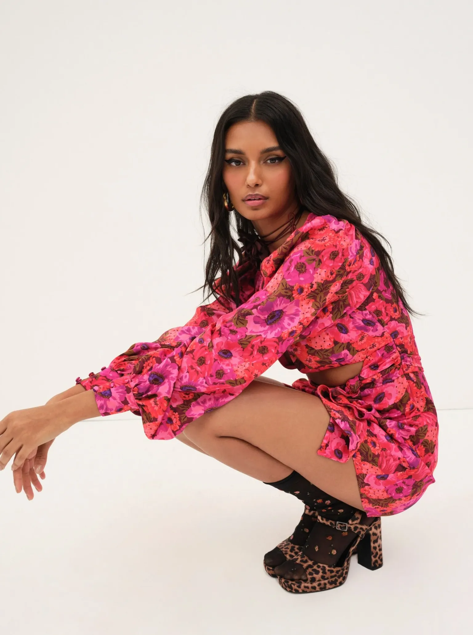 lauren_long_sleeve_mini_d_1.webp Hot For Love & Lemons Lauren Long Sleeve Mini Dress Red